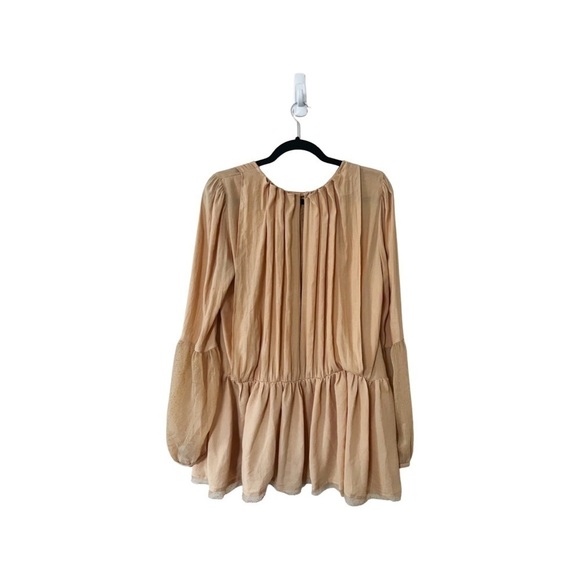 FREE PEOPLE Lace Long Sleeve Tunic Dress Yellow Sz L - Picture 3 of 7